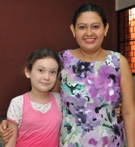 Andrea (10) with her mother, Juana.